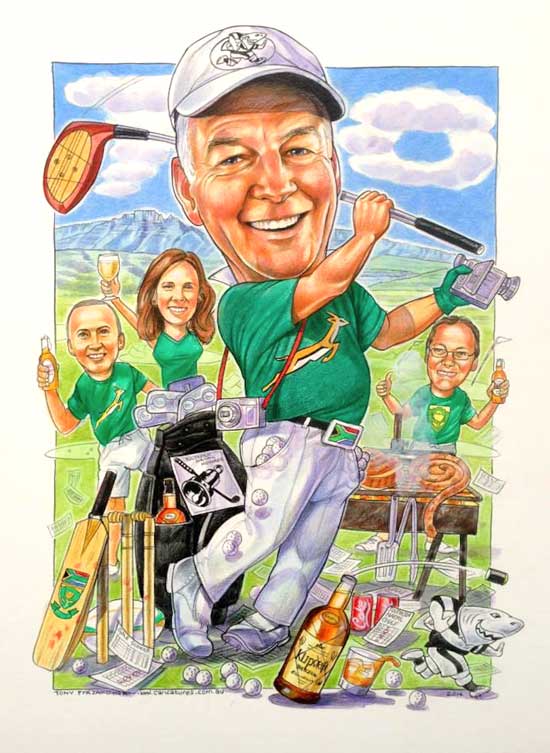 golf caricature